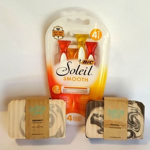 BUFF CITY SOAP - "Coconut" 2-pk + Bic Soleil Smooth Razors